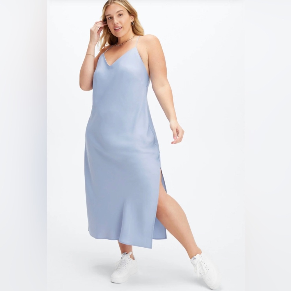 Fabetics Slip Dress in Wedgewood Blue #001